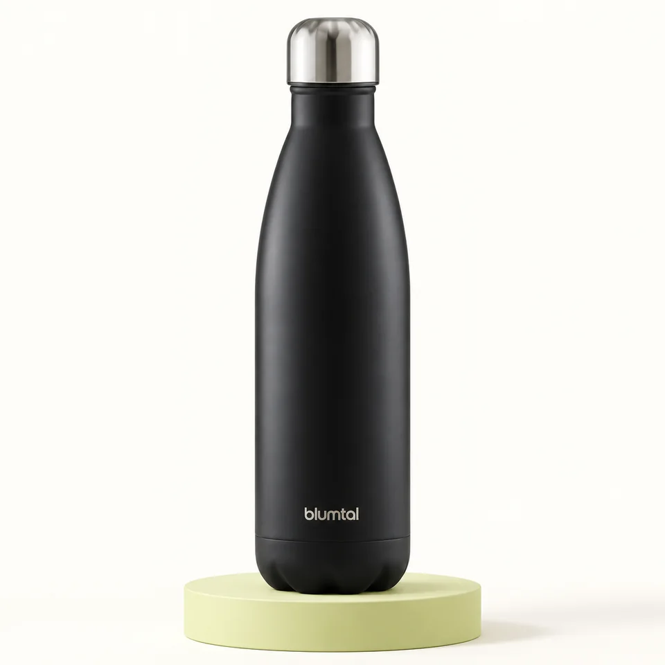 Blumtal Charles — gourde noire 1 L — Bouteille noire fermée ; autres coloris exclus.