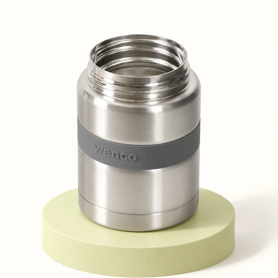 wenco — pot déjeuner inox 500 ml — Pot ouvert seul ; cuillère et éléments de fermeture non représentés.