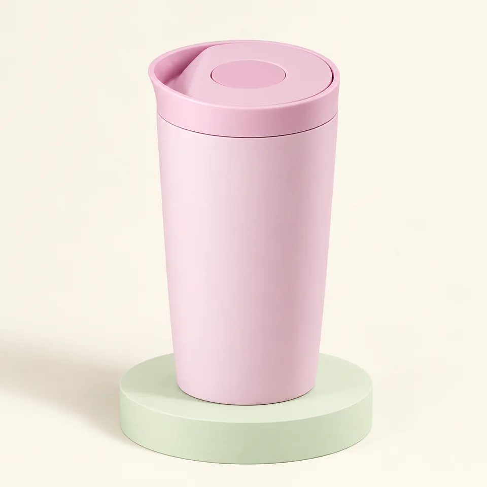 BOTTLE BOTTLE mug rose 350 ml — Un seul mug rose fermé.