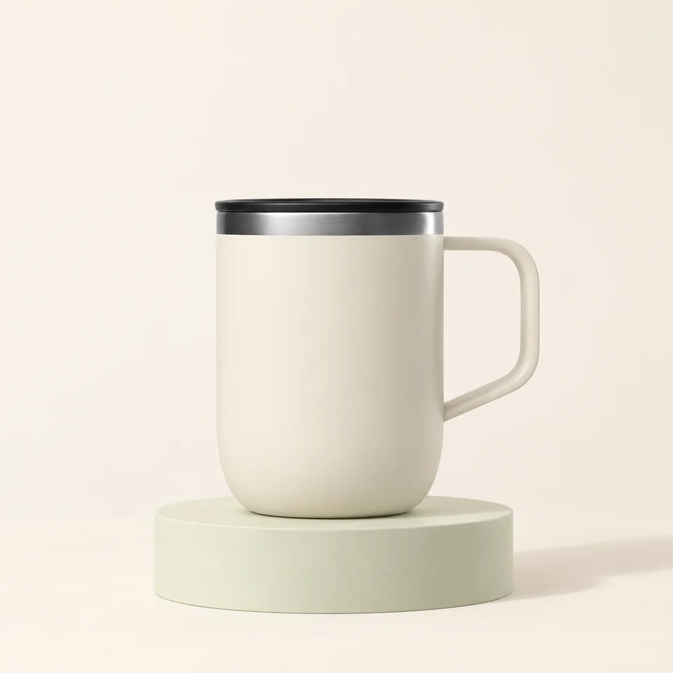Qwetch mug à anse Sable 350 ml — Mug sable à anse, sans filtre ajouté.