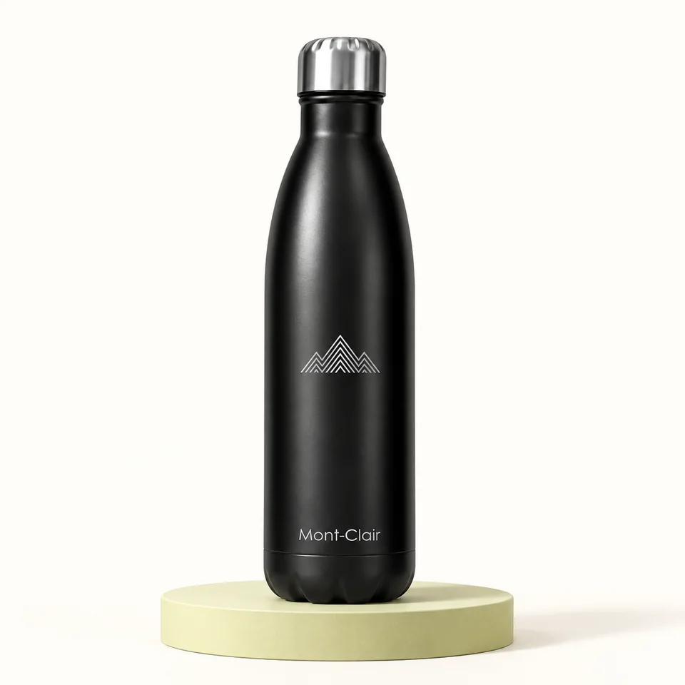 Mont-Clair — gourde noire 500 ml — Gourde noire seule ; autres coloris exclus.